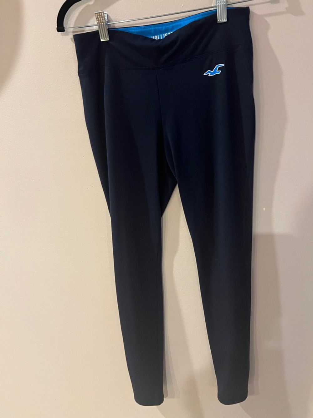 Hollister Navy Leggings with Bright Blue Logo